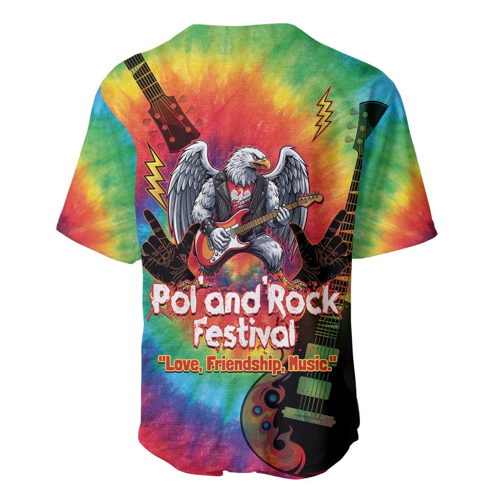 Rock Festival Poland Baseball Jersey Polska Eagle Mascot Tie Dye Vibes - Wonder Print Shop