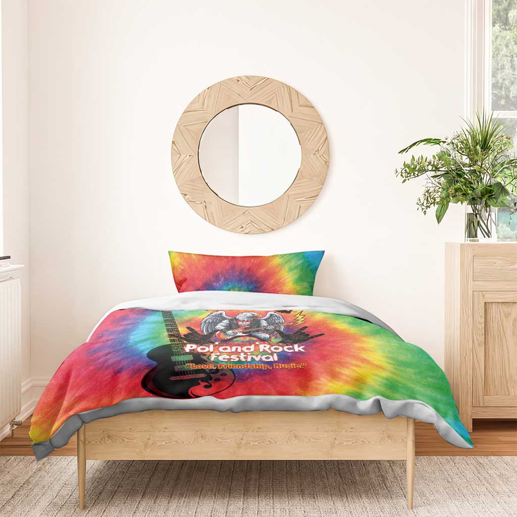 Rock Festival Poland Bedding Set Polska Eagle Mascot Tie Dye Vibes - Wonder Print Shop