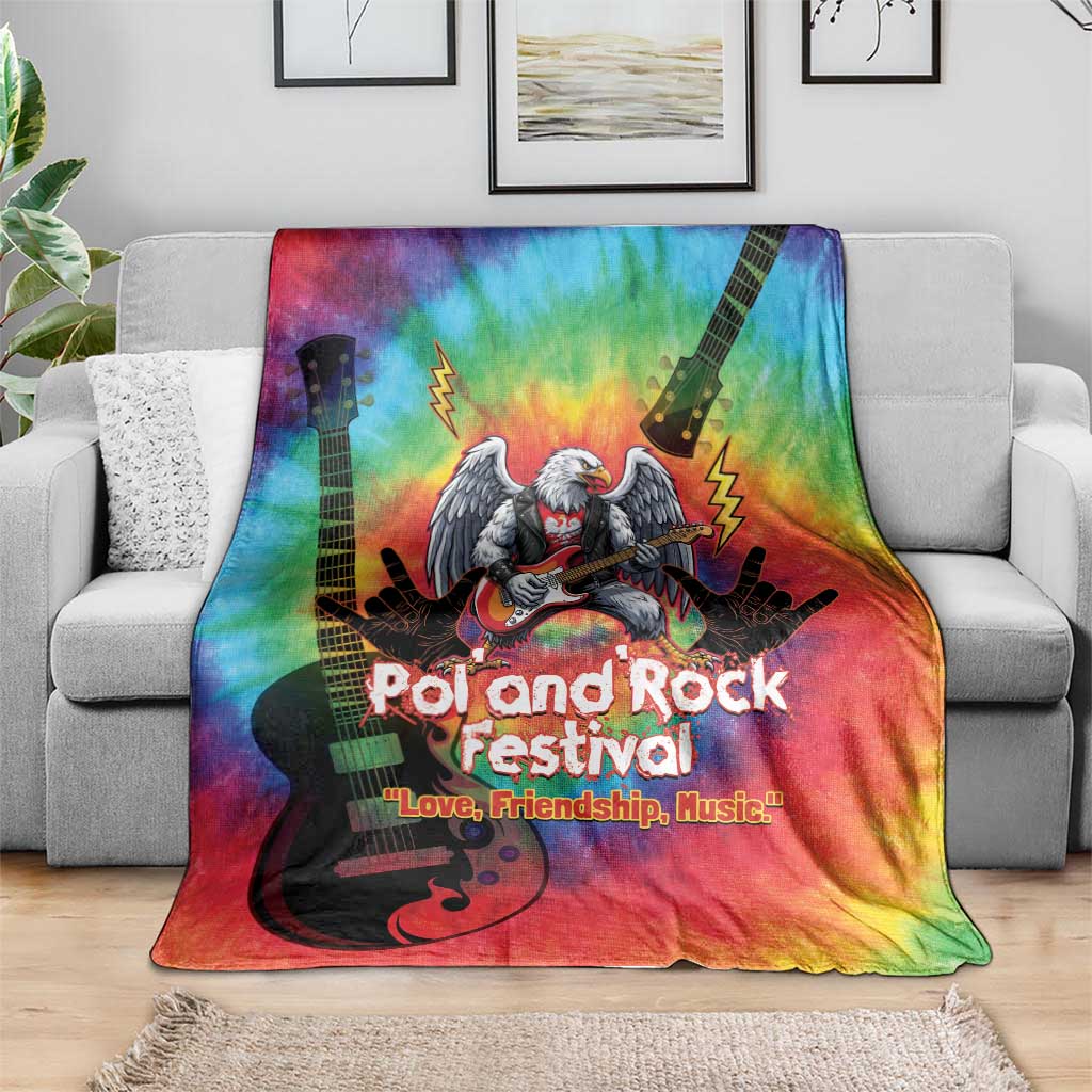 Rock Festival Poland Blanket Polska Eagle Mascot Tie Dye Vibes - Wonder Print Shop