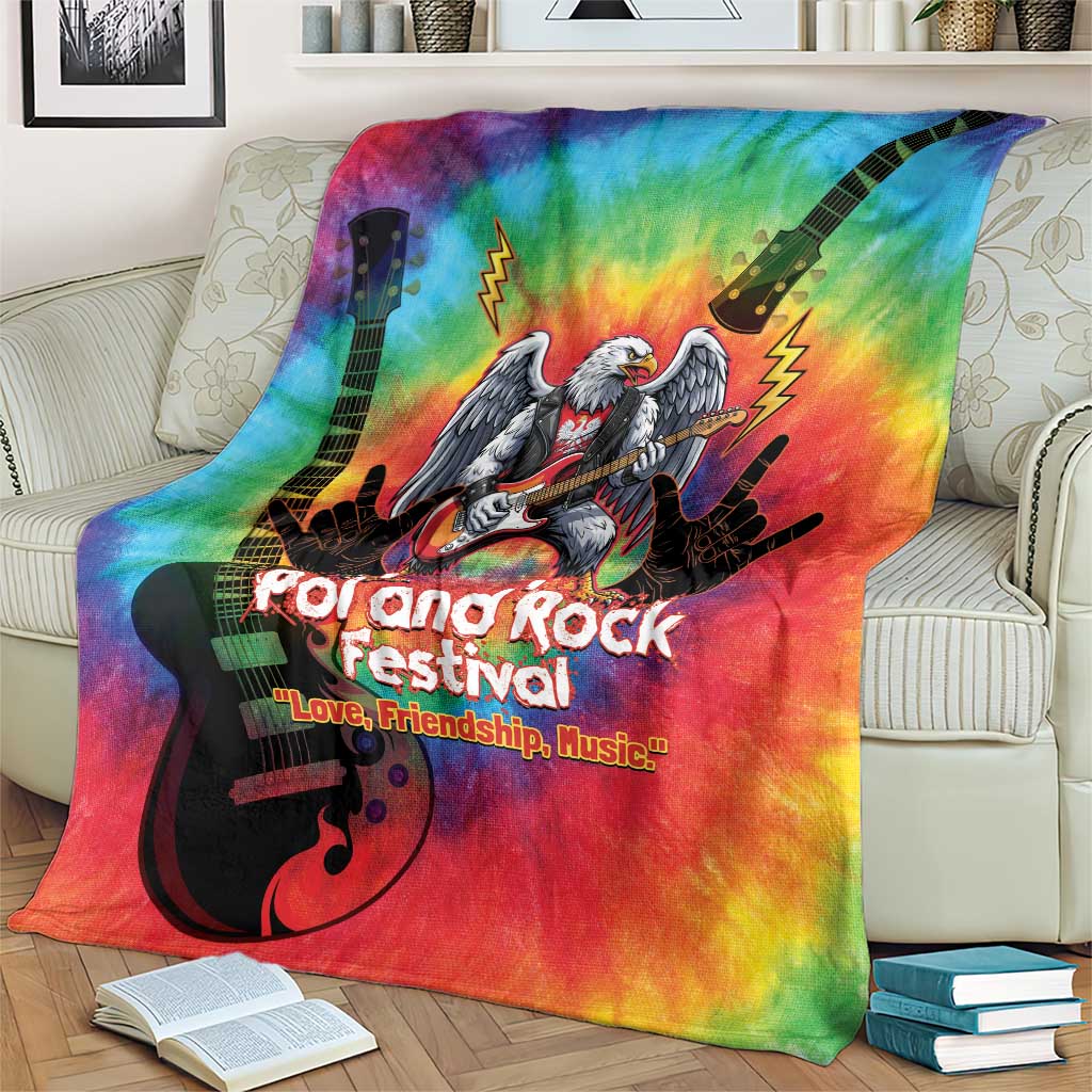 Rock Festival Poland Blanket Polska Eagle Mascot Tie Dye Vibes - Wonder Print Shop