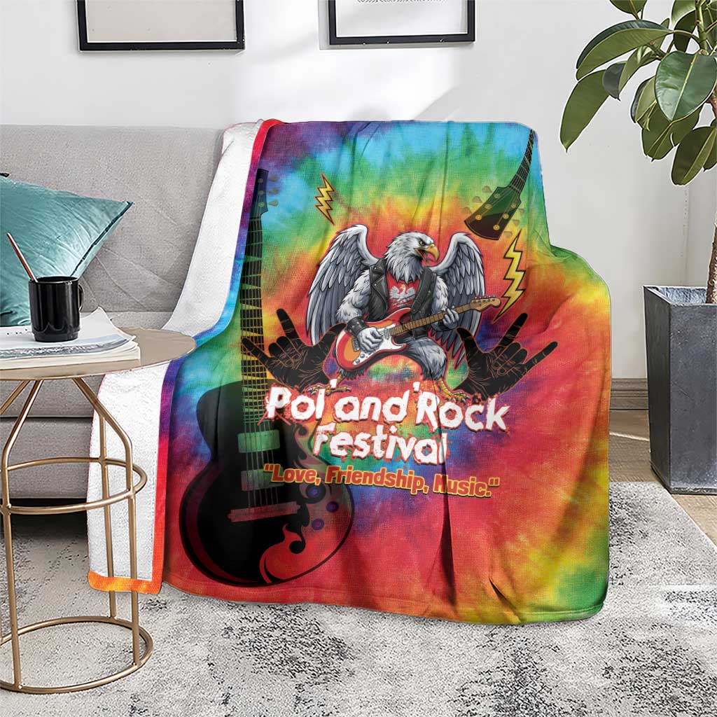 Rock Festival Poland Blanket Polska Eagle Mascot Tie Dye Vibes - Wonder Print Shop