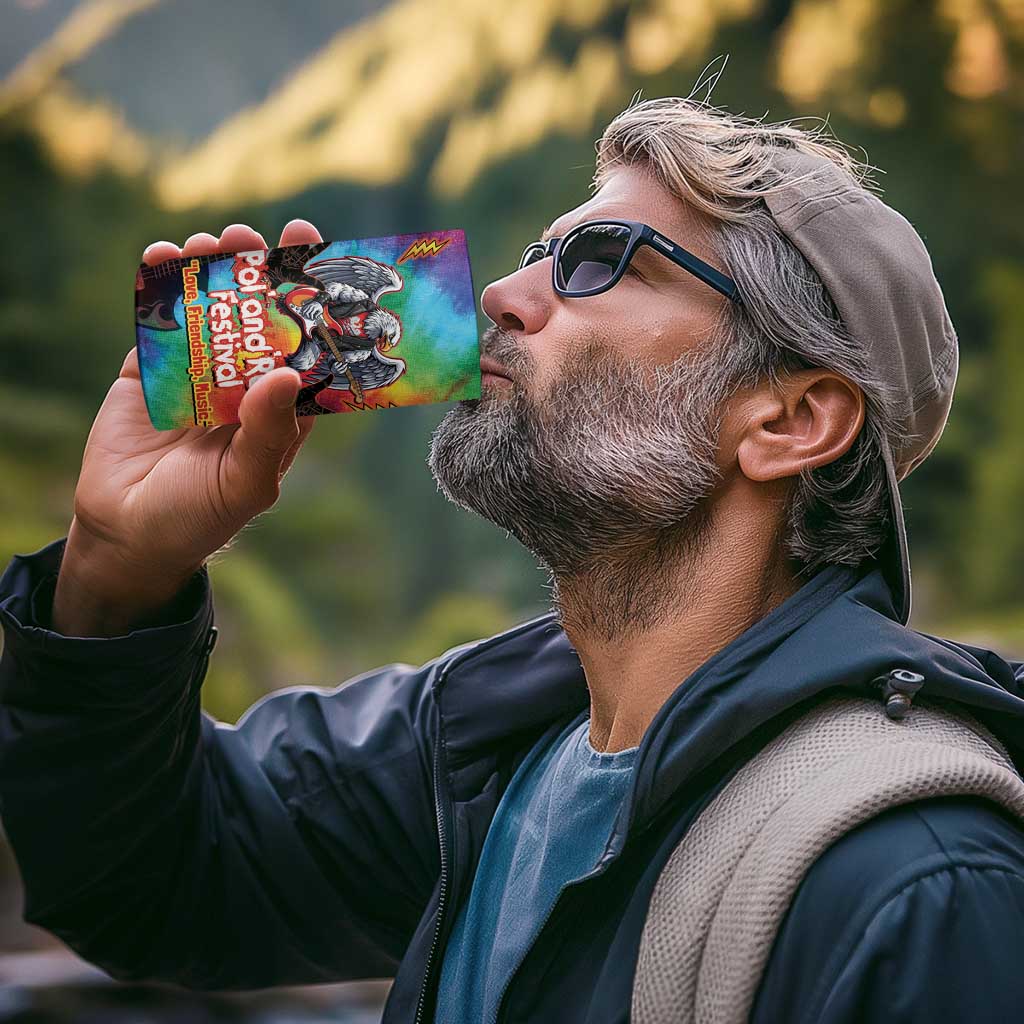 Rock Festival Poland 4 in 1 Can Cooler Tumbler Polska Eagle Mascot Tie Dye Vibes - Wonder Print Shop