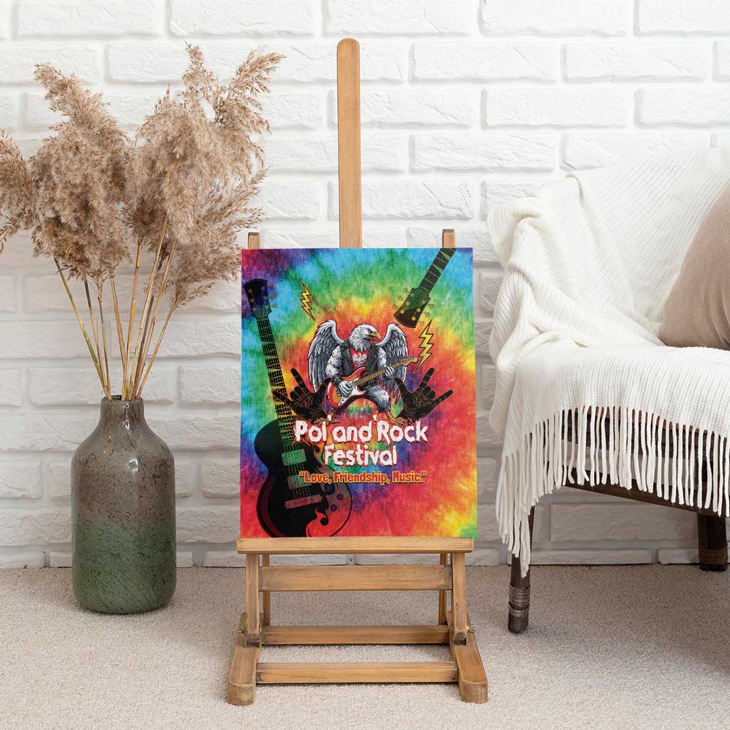 Rock Festival Poland Canvas Wall Art Polska Eagle Mascot Tie Dye Vibes - Wonder Print Shop