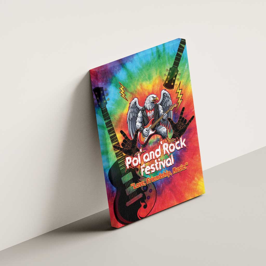 Rock Festival Poland Canvas Wall Art Polska Eagle Mascot Tie Dye Vibes - Wonder Print Shop