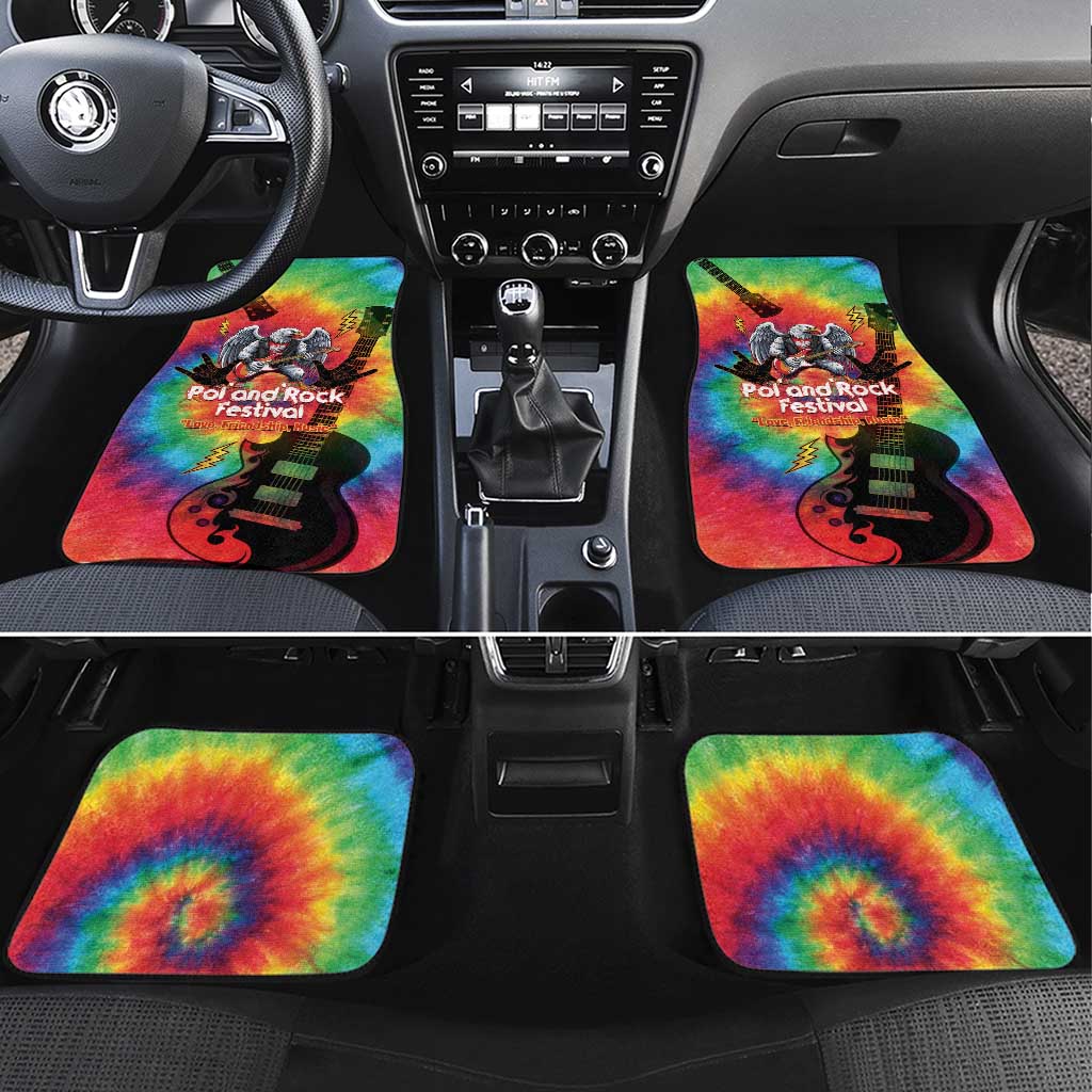 Rock Festival Poland Car Mats Polska Eagle Mascot Tie Dye Vibes - Wonder Print Shop