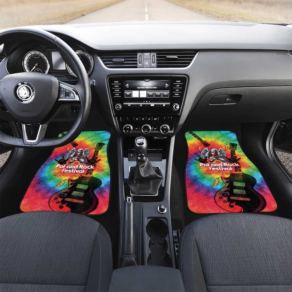 Rock Festival Poland Car Mats Polska Eagle Mascot Tie Dye Vibes - Wonder Print Shop