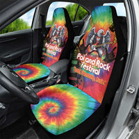 Rock Festival Poland Car Seat Cover Polska Eagle Mascot Tie Dye Vibes - Wonder Print Shop