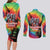 Rock Festival Poland Couples Matching Long Sleeve Bodycon Dress and Long Sleeve Button Shirt Polska Eagle Mascot Tie Dye Vibes - Wonder Print Shop