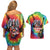 Rock Festival Poland Couples Matching Off Shoulder Short Dress and Hawaiian Shirt Polska Eagle Mascot Tie Dye Vibes - Wonder Print Shop