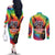 Rock Festival Poland Couples Matching Off The Shoulder Long Sleeve Dress and Long Sleeve Button Shirt Polska Eagle Mascot Tie Dye Vibes - Wonder Print Shop