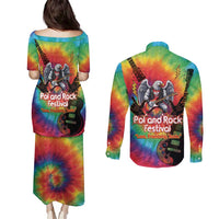 Rock Festival Poland Couples Matching Puletasi and Long Sleeve Button Shirt Polska Eagle Mascot Tie Dye Vibes - Wonder Print Shop