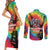 Rock Festival Poland Couples Matching Short Sleeve Bodycon Dress and Long Sleeve Button Shirt Polska Eagle Mascot Tie Dye Vibes - Wonder Print Shop