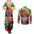 Rock Festival Poland Couples Matching Summer Maxi Dress and Long Sleeve Button Shirt Polska Eagle Mascot Tie Dye Vibes - Wonder Print Shop