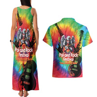 Rock Festival Poland Couples Matching Tank Maxi Dress and Hawaiian Shirt Polska Eagle Mascot Tie Dye Vibes - Wonder Print Shop