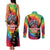 Rock Festival Poland Couples Matching Tank Maxi Dress and Long Sleeve Button Shirt Polska Eagle Mascot Tie Dye Vibes - Wonder Print Shop