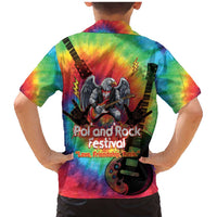 Rock Festival Poland Family Matching Mermaid Dress and Hawaiian Shirt Polska Eagle Mascot Tie Dye Vibes - Wonder Print Shop