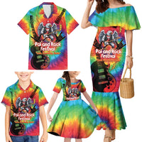 Rock Festival Poland Family Matching Mermaid Dress and Hawaiian Shirt Polska Eagle Mascot Tie Dye Vibes - Wonder Print Shop