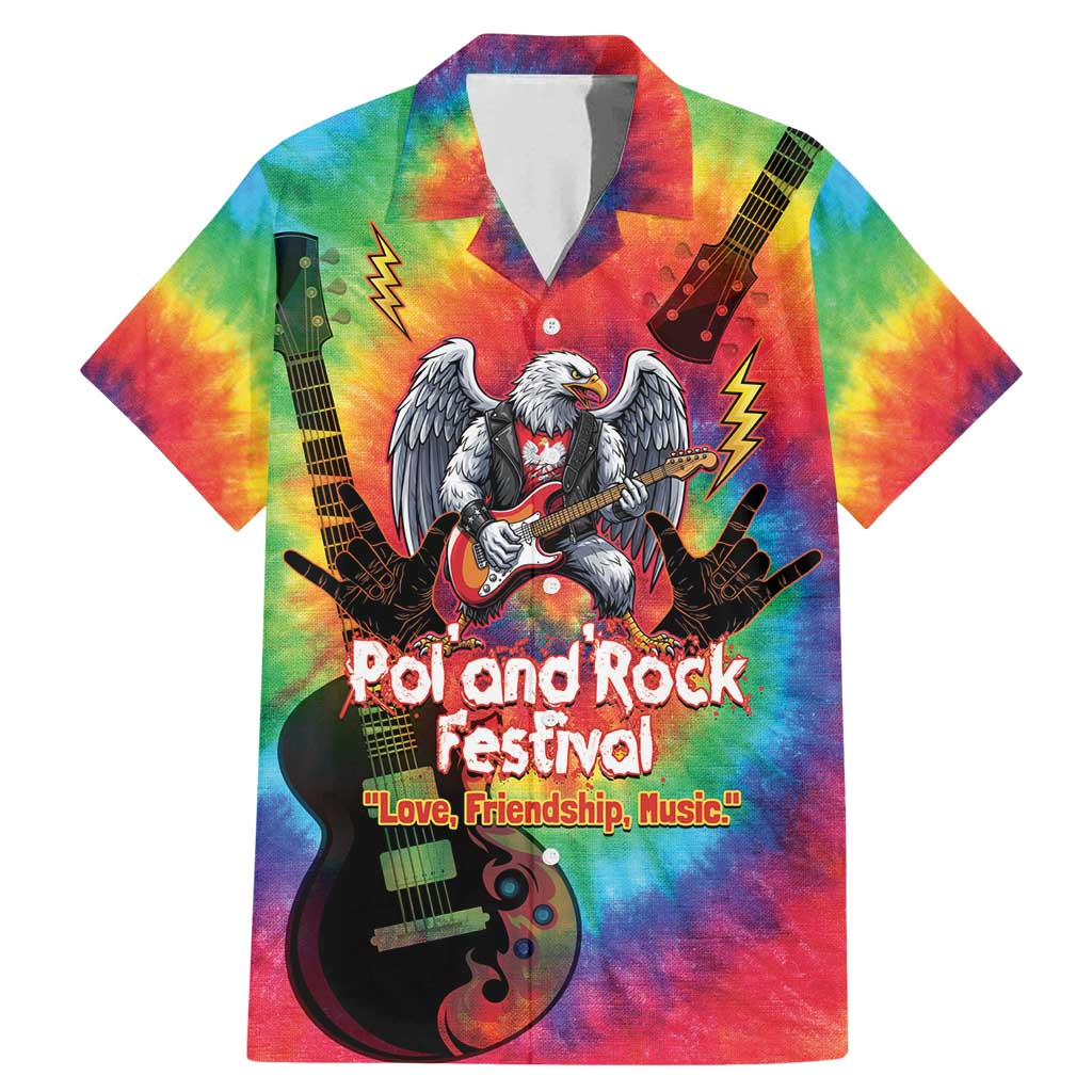 Rock Festival Poland Family Matching Mermaid Dress and Hawaiian Shirt Polska Eagle Mascot Tie Dye Vibes - Wonder Print Shop