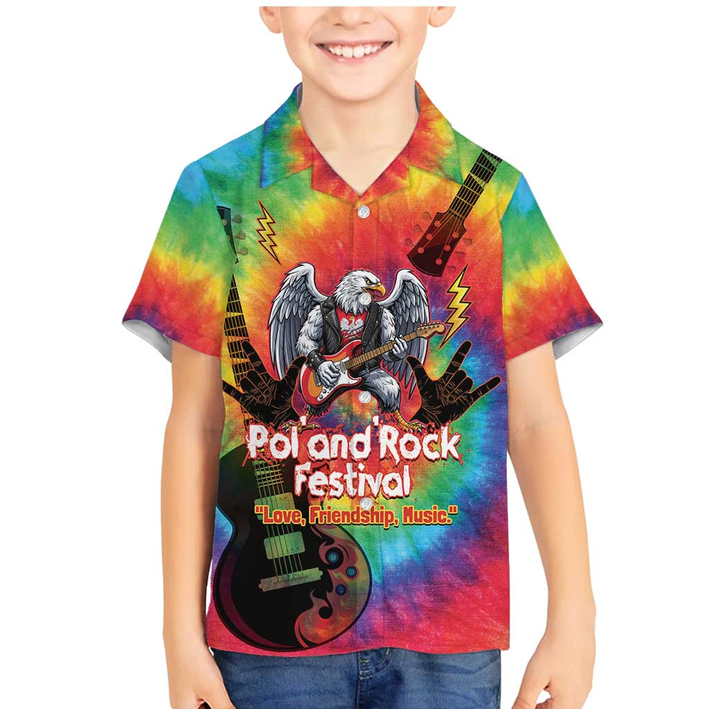 Rock Festival Poland Family Matching Mermaid Dress and Hawaiian Shirt Polska Eagle Mascot Tie Dye Vibes - Wonder Print Shop