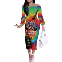 Rock Festival Poland Family Matching Off The Shoulder Long Sleeve Dress and Hawaiian Shirt Polska Eagle Mascot Tie Dye Vibes - Wonder Print Shop