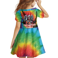 Rock Festival Poland Family Matching Off Shoulder Maxi Dress and Hawaiian Shirt Polska Eagle Mascot Tie Dye Vibes - Wonder Print Shop