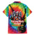Rock Festival Poland Family Matching Off Shoulder Maxi Dress and Hawaiian Shirt Polska Eagle Mascot Tie Dye Vibes - Wonder Print Shop