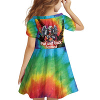 Rock Festival Poland Family Matching Off Shoulder Short Dress and Hawaiian Shirt Polska Eagle Mascot Tie Dye Vibes - Wonder Print Shop