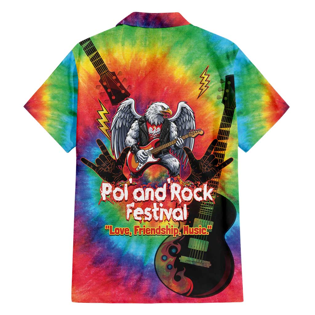 Rock Festival Poland Family Matching Off Shoulder Short Dress and Hawaiian Shirt Polska Eagle Mascot Tie Dye Vibes - Wonder Print Shop