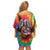 Rock Festival Poland Family Matching Off Shoulder Short Dress and Hawaiian Shirt Polska Eagle Mascot Tie Dye Vibes - Wonder Print Shop