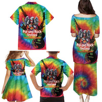 Rock Festival Poland Family Matching Puletasi and Hawaiian Shirt Polska Eagle Mascot Tie Dye Vibes - Wonder Print Shop