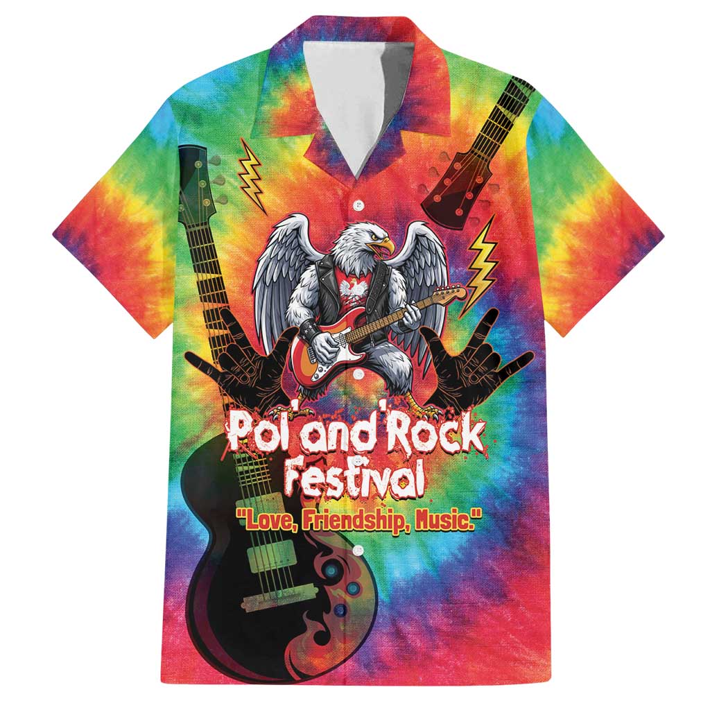 Rock Festival Poland Family Matching Puletasi and Hawaiian Shirt Polska Eagle Mascot Tie Dye Vibes - Wonder Print Shop