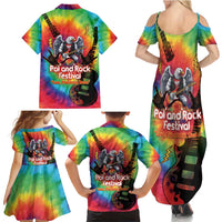 Rock Festival Poland Family Matching Summer Maxi Dress and Hawaiian Shirt Polska Eagle Mascot Tie Dye Vibes - Wonder Print Shop