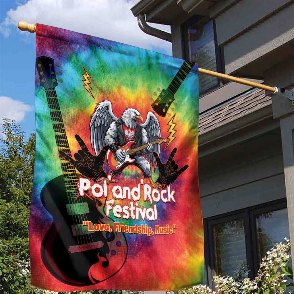 Rock Festival Poland Garden Flag Polska Eagle Mascot Tie Dye Vibes - Wonder Print Shop