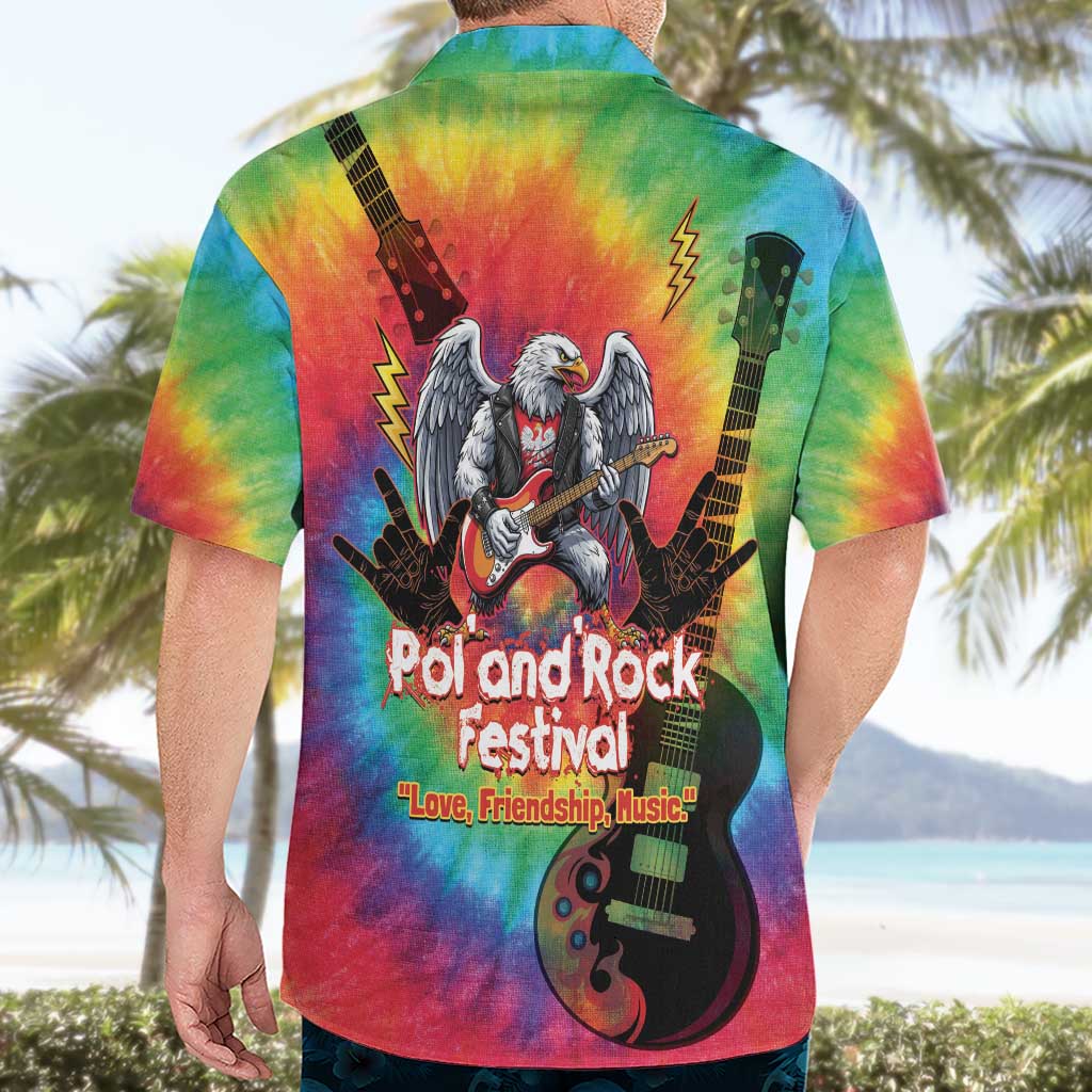 Rock Festival Poland Hawaiian Shirt Polska Eagle Mascot Tie Dye Vibes - Wonder Print Shop
