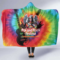 Rock Festival Poland Hooded Blanket Polska Eagle Mascot Tie Dye Vibes - Wonder Print Shop