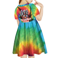 Rock Festival Poland Kid Short Sleeve Dress Polska Eagle Mascot Tie Dye Vibes - Wonder Print Shop