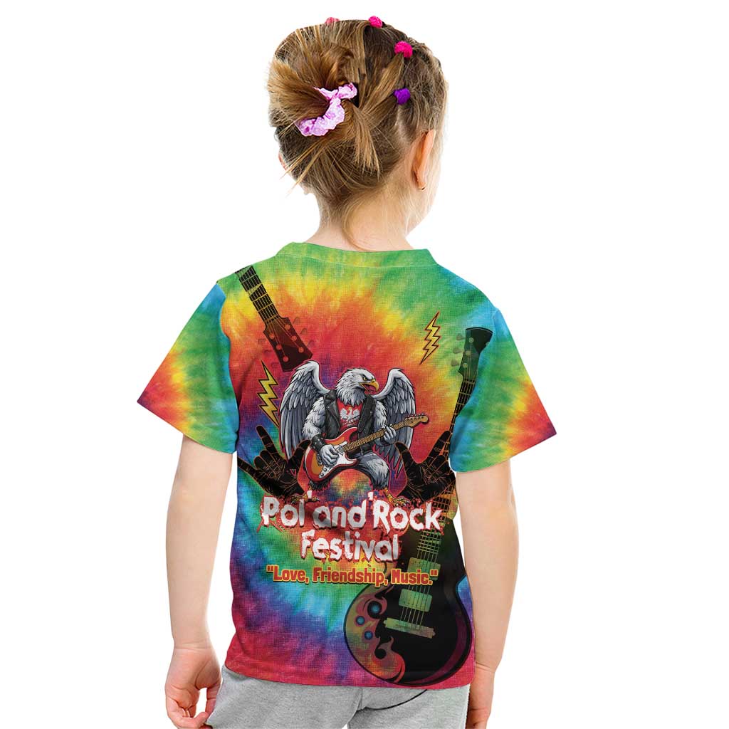 Rock Festival Poland Kid T Shirt Polska Eagle Mascot Tie Dye Vibes - Wonder Print Shop