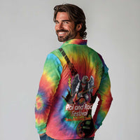 Rock Festival Poland Long Sleeve Polo Shirt Polska Eagle Mascot Tie Dye Vibes - Wonder Print Shop