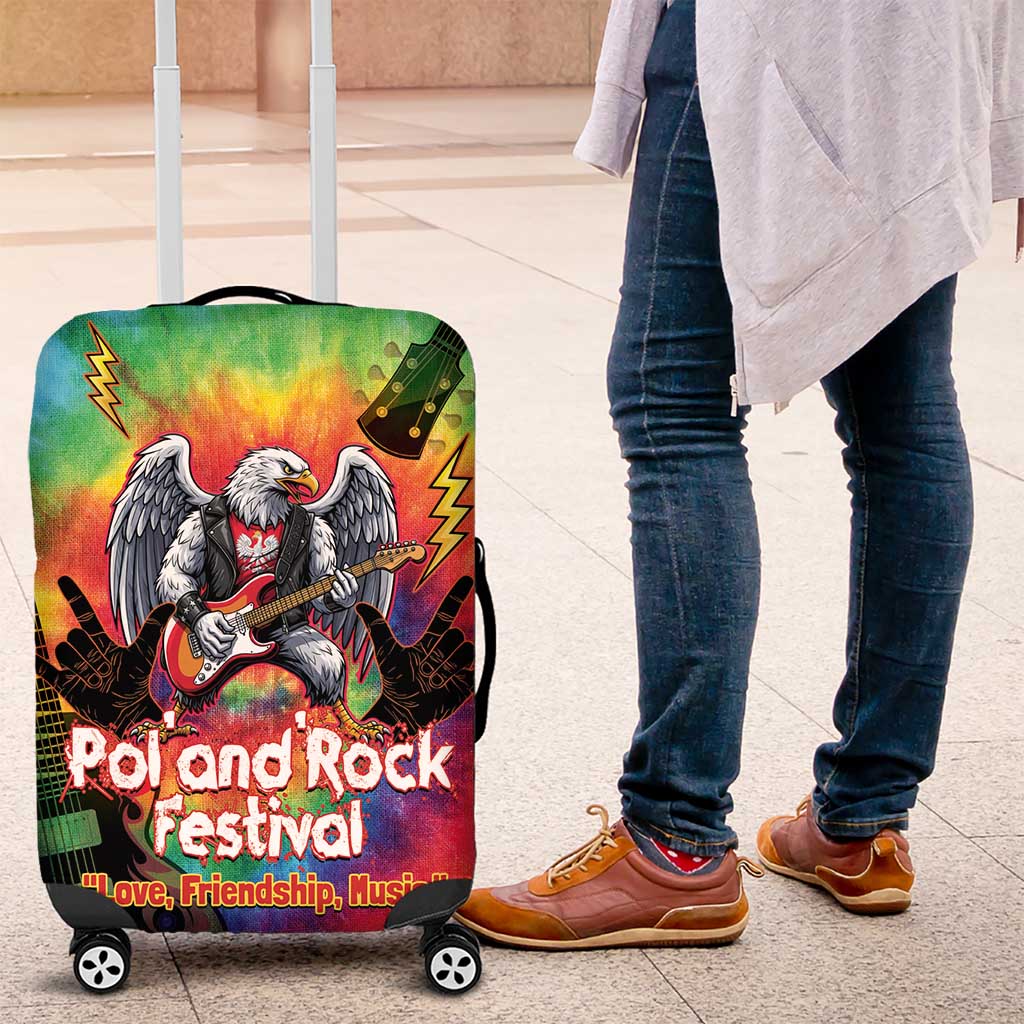 Rock Festival Poland Luggage Cover Polska Eagle Mascot Tie Dye Vibes - Wonder Print Shop