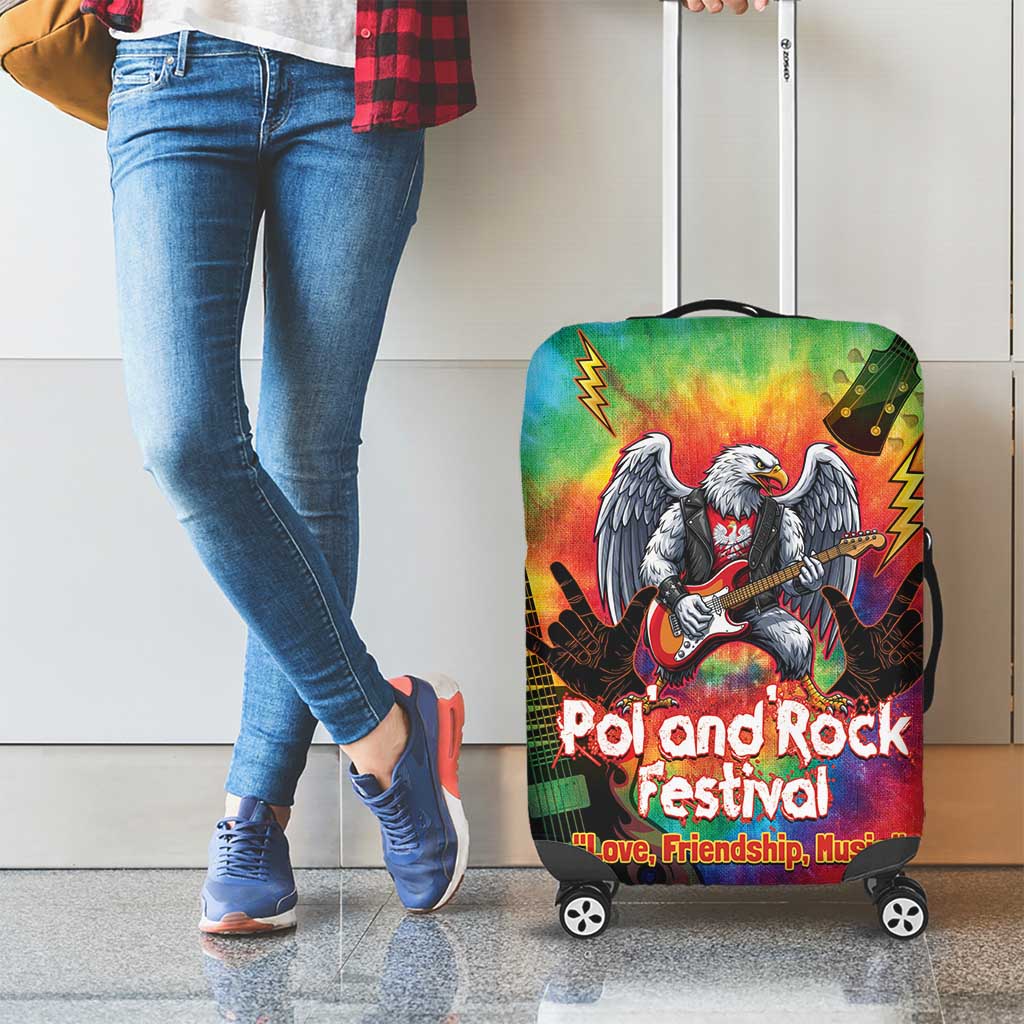 Rock Festival Poland Luggage Cover Polska Eagle Mascot Tie Dye Vibes - Wonder Print Shop