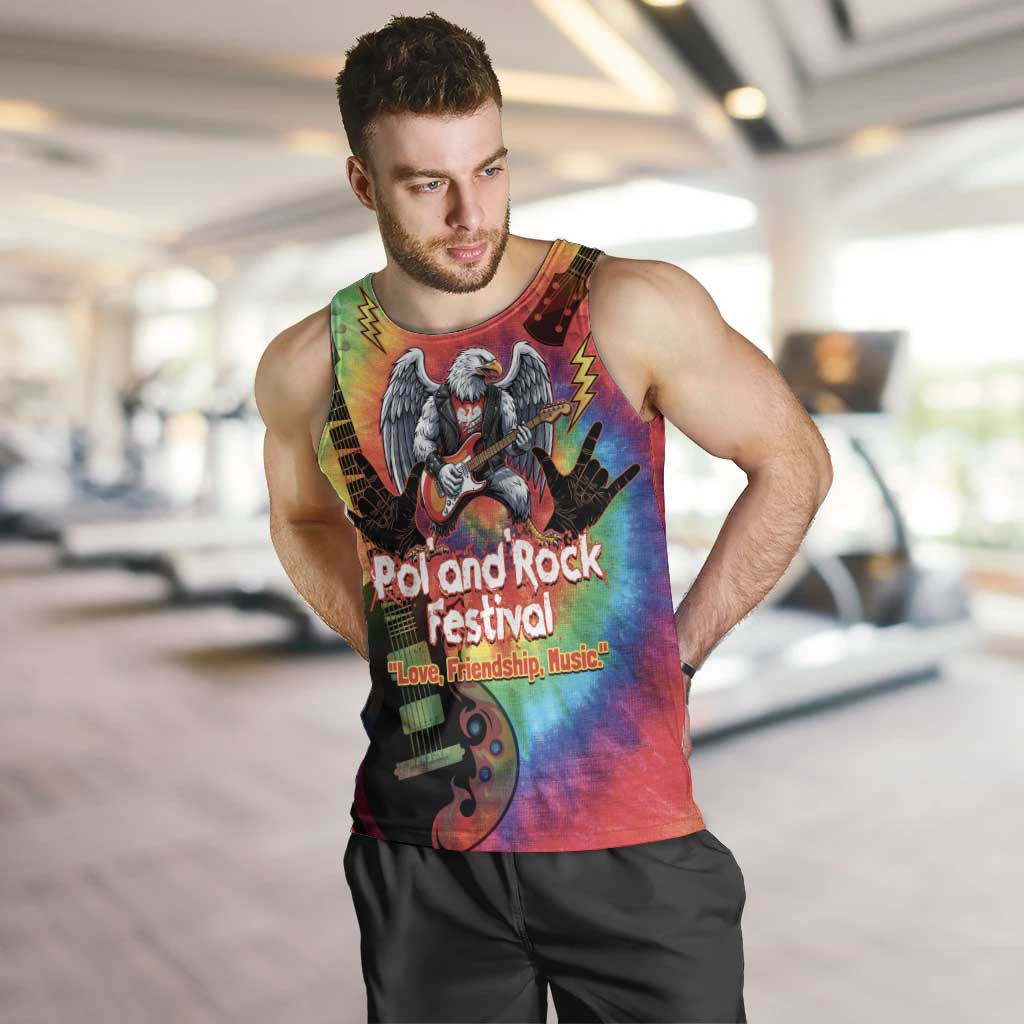 Rock Festival Poland Men Tank Top Polska Eagle Mascot Tie Dye Vibes - Wonder Print Shop