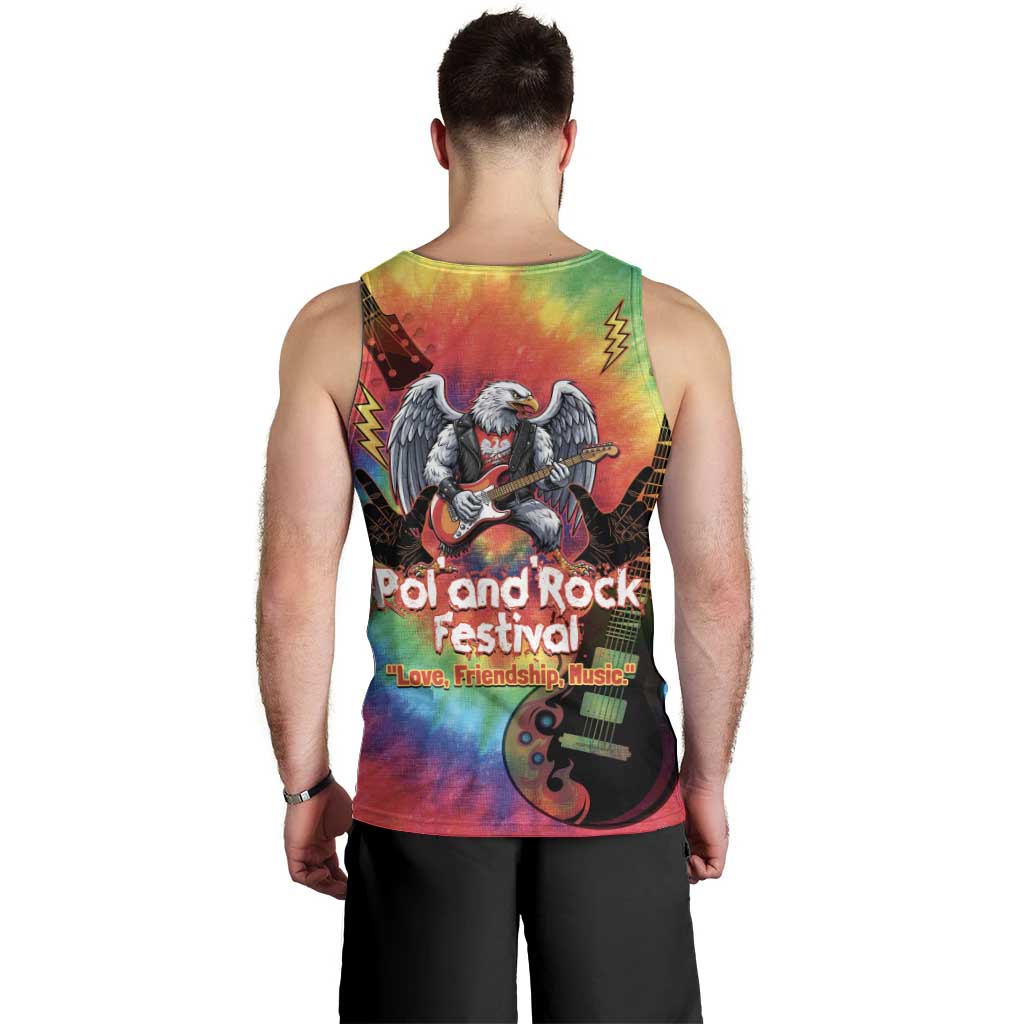 Rock Festival Poland Men Tank Top Polska Eagle Mascot Tie Dye Vibes - Wonder Print Shop