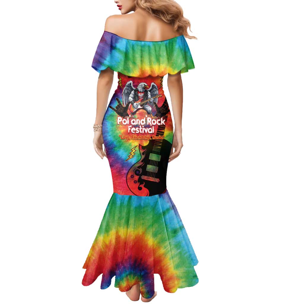 Rock Festival Poland Mermaid Dress Polska Eagle Mascot Tie Dye Vibes - Wonder Print Shop