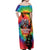 Rock Festival Poland Off Shoulder Maxi Dress Polska Eagle Mascot Tie Dye Vibes - Wonder Print Shop
