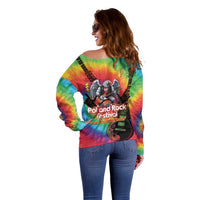 Rock Festival Poland Off Shoulder Sweater Polska Eagle Mascot Tie Dye Vibes - Wonder Print Shop