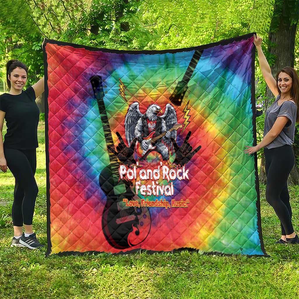 Rock Festival Poland Quilt Polska Eagle Mascot Tie Dye Vibes - Wonder Print Shop