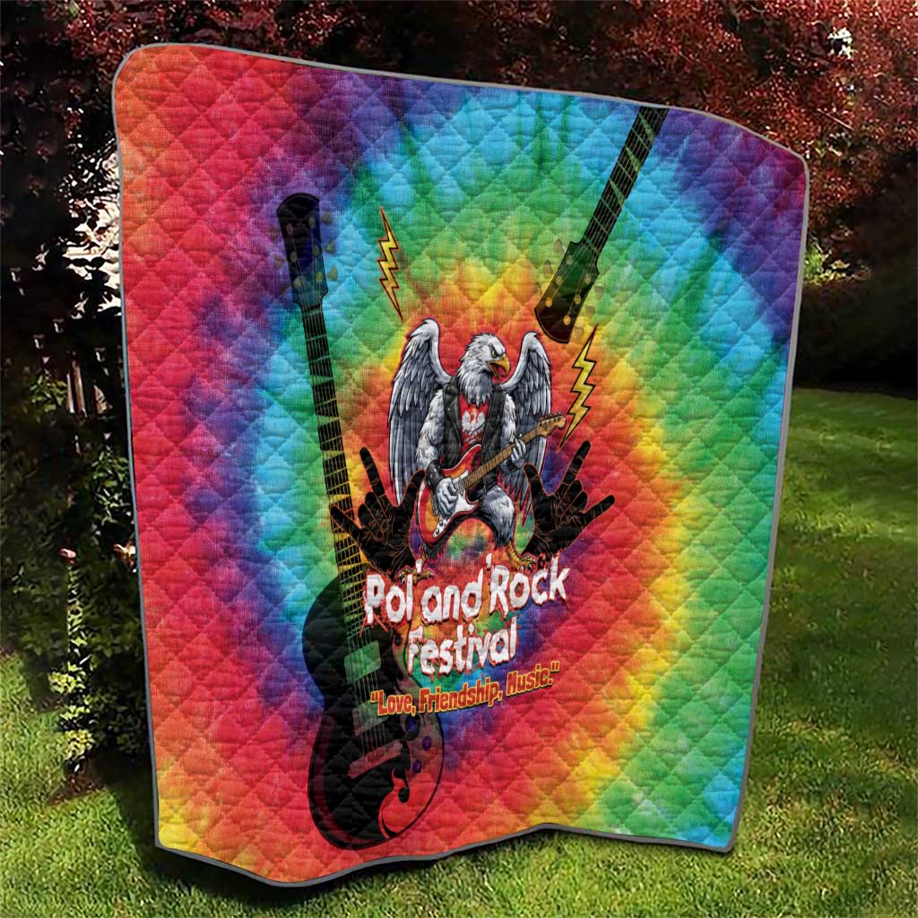 Rock Festival Poland Quilt Polska Eagle Mascot Tie Dye Vibes - Wonder Print Shop