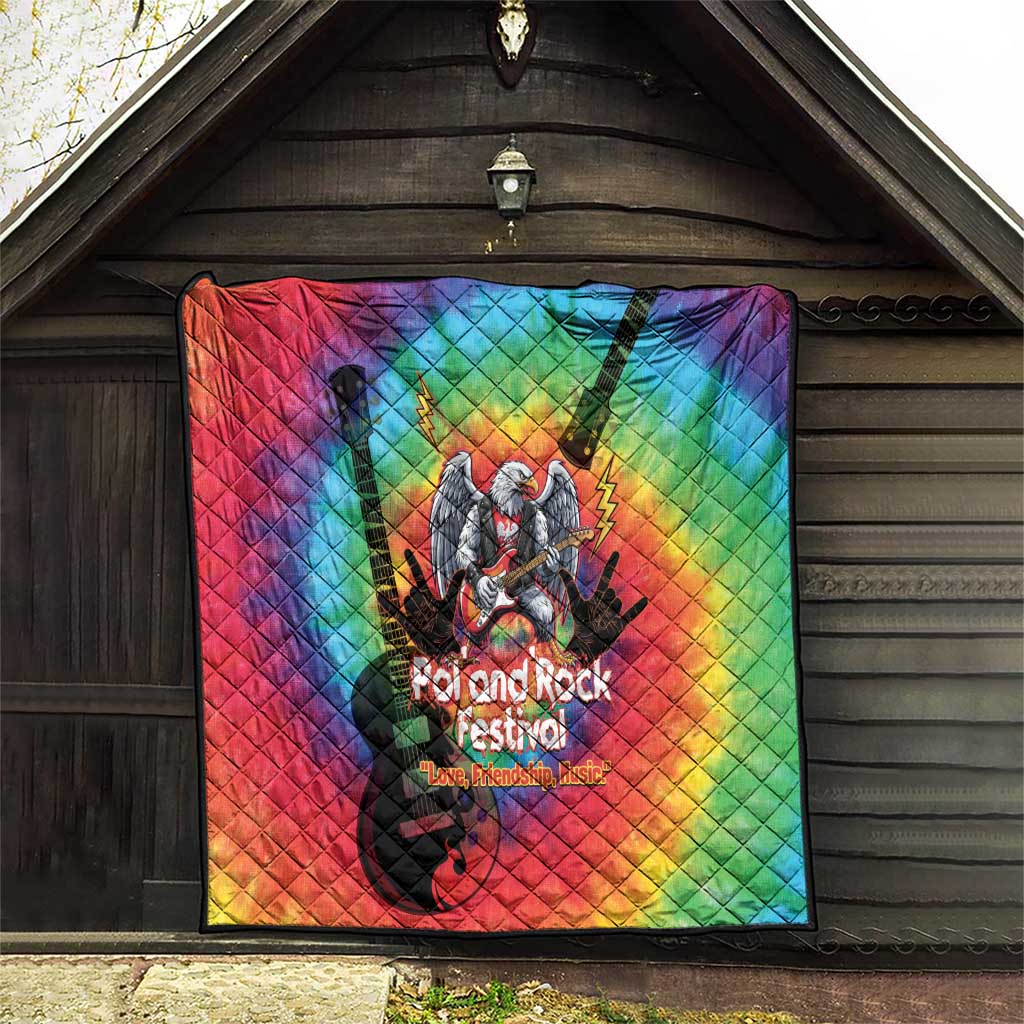 Rock Festival Poland Quilt Polska Eagle Mascot Tie Dye Vibes - Wonder Print Shop