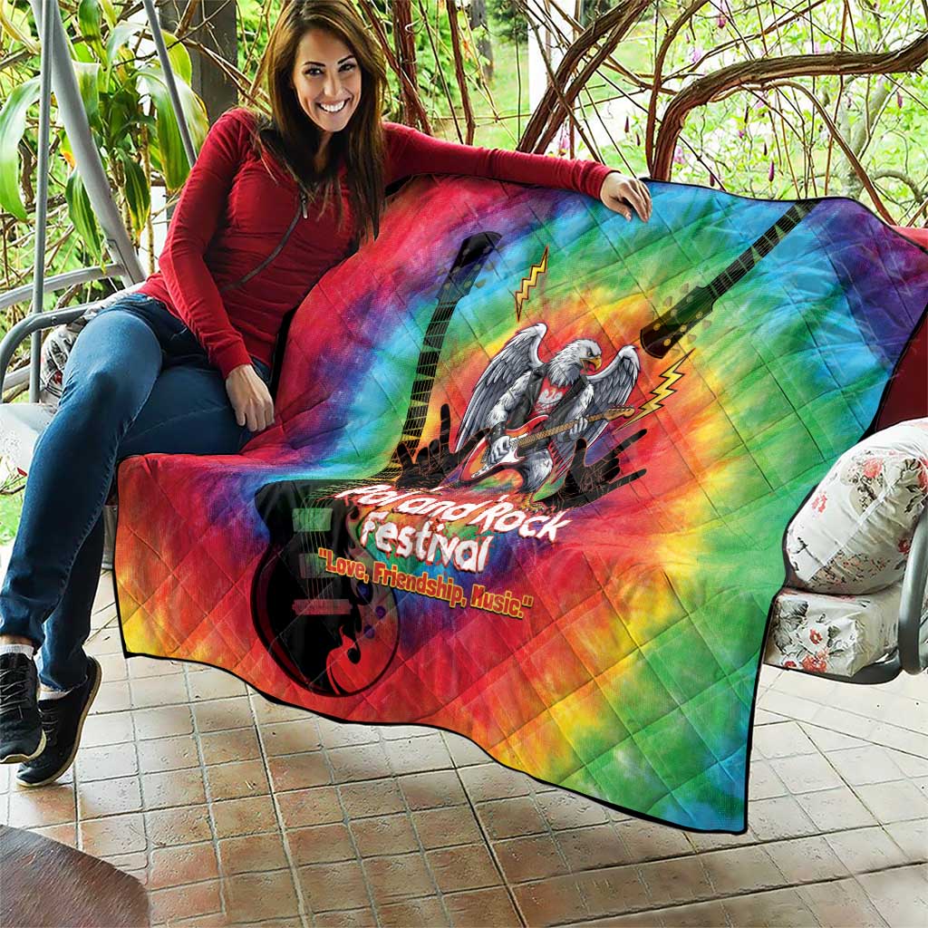 Rock Festival Poland Quilt Polska Eagle Mascot Tie Dye Vibes - Wonder Print Shop
