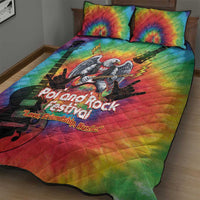 Rock Festival Poland Quilt Bed Set Polska Eagle Mascot Tie Dye Vibes - Wonder Print Shop
